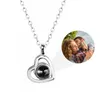 Colliers pendentif collier de projection Po personnalisé avec image à l'intérieur je t'aime 100 langues cadeau coeur personnalisé 230707