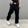 Hommes Jeans Y2K Noir Baggy Streetwear Américain Rétro Imprimé Lettre Pantalon Droit Hiphop Lâche Denim Pantalon 230706