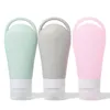 Garrafas de armazenamento penduráveis dispensadoras de silicone para sabonete corporal shampoo portátil para viagem loção cosmética garrafa recarregável