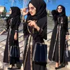 Cekiny granicy otwarty przód Abaya kardigan kimono jednokolorowe kobiety sukienka muzułmańska skromne zużycie dubaj turcja Ramadan Eid Abaya Islam1261F