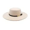 Brede Rand Hoeden Fedora Voor Mannen Vrouwen Elegante Winter Wollen Emmer Hoed Jaren '20 Vintage Winddicht Thermische Heren De Koude