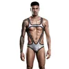 Sexigt set herr glänsande metallisk kropp Bröstsele Wrestling Singlet Leotard Bodysuit Underwear273M