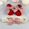 Saç Aksesuarları 2023 Ins Korean 2 Parçalı Bebek Çorap Seti Dantel Çiçek Yayları Doğdu Kız Baş Bandı Anti Slip Free
