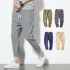 Mens Pants Solid Color Youth Casual Linen Korean Style Multi Colors Drawstring Sport Classical Jogger Sweatpants Trousers 230706