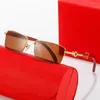 Мода Carti Top Sunglasses Новое деревянное зерно ноги солнцезащитные очки мужская мода наполовину катапульта тренд тренд Tide Fishing Line Optical с оригинальной коробкой