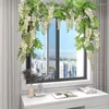 Fleurs décoratives Wisterias Garland Flower Mur Vines avec 1,8 m de soie faux pour le mariage de chambre et toile de fond de cérémonie