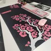 Tapis de souris poignet rose fleurs de cerisier bord de verrouillage de vitesse grand tapis de souris en caoutchouc naturel étanche jeu bureau tapis de souris tapis de clavier pour dames R230707