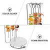 Griglie per barbecue Spiedini Spiedini Kabob Rack Barbecue Supporto per barbecue Bastoncini di metallo Griglia per grigliate verticale in acciaio inossidabile Kebab Supporto per gancio appeso dsfw230706