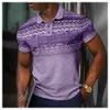 Polo da uomo Polo con risvolto da uomo Stampe grafiche Geometria TurndownOutdoor Street Maniche corte Stampa Panno Abbigliamento Sport Fashio Streetwear 230706