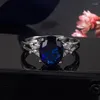 Cluster Rings Origin Sapphire Gemstone Jewelry Ring For Women Fine 925 Silver Sterling Green Emerald Anel Bizuteria Female