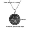 Pendentif Colliers Coran Islamique Collier Rond Simple Mode Femme Clavicule Chaîne Pièce Tempérament En Acier Inoxydable Bijoux Cadeau