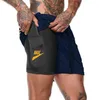 Siłownia marka fitness szorty mężczyźni Summer Sportswear 2 w 1 podwójne sprężanie szorty Męskie dres