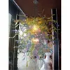 Lustre coloré de luxe décoration de la maison Banquet esthétique hall de l'hôtel plafonniers modernes verre soufflé à la main