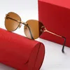 Lunettes de soleil mode carti top New Kajia grand cadre sans cadre pour pilotes masculins et féminins à la mode lunettes personnalisées à la mode avec boîte d'origine