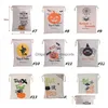 Outros suprimentos para festas festivas Novas sacolas de Halloween Lona Doces 15 estilos Dstring Gift Bag Santa Sack Stuff Sacks Tote For Drop Deliv Dhpz8