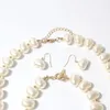 Halsband Örhängen Set European Strand Pearls Choker And Armband Enkel nyckelbenskedja Halsband Pearl For Women