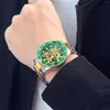 Montre-bracelets Chenxi Watch for Men Fashion Green Rotation Rotation Skeleton Watches Band en acier inoxydable Mécanique automatique