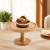 Pratos suporte de bolo de bambu bandeja de servir aperitivos suportes de frutas prato multiuso redondo para mesa de formatura centro de mesa casamento