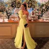Party Dresses ANGELSBRIDEP One Shoulder Evening Prom A Line Tulle Sweetheart Formal Robe High Slit Corset Simple Long Gowns