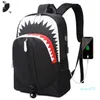 Leuchtender Rucksack Herren USB Rucksack Student Schultasche Persönlichkeit Mode