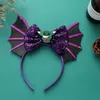 Brinquedos infantis faixa de festa de halloween faixa de cabelo padrão de caveira orelhas meninas com lindas lantejoulas brinquedos cosplay de férias multiestilo faixas de mão bonitas ba50 c23