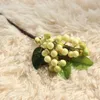 Fleurs décoratives 1 pièces baies artificielles haricot vert mousse petit Floral faux fruits plantes branche décoration de la maison accessoires