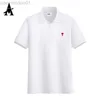 Мужские футболки AMI Ami Amoring Brand Classic Peach Heart Печатные рубашки Polo Mens Business В