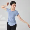 Sahne Giyim Yetişkin Gevşek Fit V Boyun Yan Derslı Göbek Dans Tişörtü Kadın Dansçı Eğitim Dans Giysileri için En Kostüm