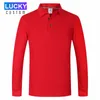 Polos pour hommes Polo à manches longues 100% coton peigné en vrac Impression personnalisée Imprimé Broderie Chemise de couleur unie confortable 230706