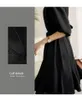 Fritidsklänningar Koreansk Svart Fishtail Retro Klänning För Kvinnor Sommar Hepburn Style Mode V-ringad Smal A-linje kjol