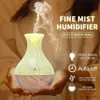 Humidifiers Mini Electric Air Humidifier USB Ultrasonic Aroma Essential Oil Diffuser Wood Grain Cool Mist Maker LED Light For Home Office