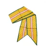 Foulards 2023 été mode Plaid large longue soie écharpe femme poignet cravate cheveux ruban ornement sac ceinture pour les femmes