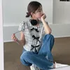 Kadın Ceketleri Yay Dantel Yukarı Kısa Kollu Tüvey Ceket Şık Mahsul Crop Hardigan Jaquetas Stil Sense Tasarım Ekose Gömlekler İnce Üstler Kadın Giysileri