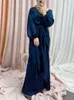 Vêtements ethniques Robe Abaya 2 pièces pour femmes Robes longues islamiques avec jupe portefeuille Dubaï Modestie turque Tenue assortie Ensemble musulman Ramadan Eid 230707