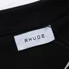 Mäns T-shirts Rhude Short Sleeve Triangle Letter Print Summer Round Neck Loose Sports Shirt för män och kvinnor T230707