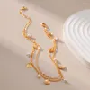 Enkelbandjes verkoperd 18K goud Europese en Amerikaanse schelpaccessoires Enkelbandje Vrouwen Parel Hanger Elegante Charme Sieraden