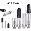 A13 chariots de vape Bulbe Pyrex Verre gras cartouche jetable 0,5 ml 1,0 ml d'huile de vape Atomizer 10,5 mm de diamètre 510 Carte d'huile épais