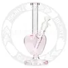 10 inches pink love heart glass bong hookah glass smoking water pipe for Valentine's Day girl 's Bongs