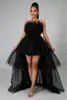 Basic Casual Dresses Elegant Mesh Tulle Wedding Party Dress for Women Strapless Off Shoulder High Waist Evening Gowns Formal OccasionProm Dresses2023 230707