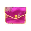 Jewelry Pouches H9ED Premium Pouch Silk Roll Wrap Gift Bags Traditional Travel Chinese Embroidery Bag Organizer