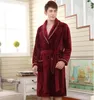 Roupa de dormir masculina Plus Size 3XL Roupão de flanela Quimono Masculino Vestido de banho inverno engrossar camisola macia e quente roupa de dormir masculina para casa