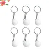 Porte-clés 24 pièces en forme de boule porte-clés créatif décoration de bague unique petit cadeau pour hommes femmes (blanc)