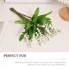 장식용 꽃 10 번들 인공 녹색 식물 웨딩 장식 DIY 배열 백합 계곡 플라스틱
