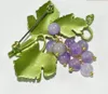 Broches CSxjd Vintage Plante Bijoux Violet Raisin Fruit Feuille Broche Foulards Boucle Accessoires 2023