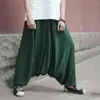 Herrenhose, Haremshose, großer Schritt, für Reisen, lässiger Stil, Retro-Stil, Drop-Jogginghose, Baggy, lockeres, weites Bein