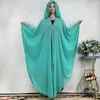 Odzież etniczna 2023 Eid Mubarak Abaya dla kobiet dubaj turecki szyfonowe sukienki z kapturem islamski afrykański Dashiki Boubou suknia na przyjęcie weselne