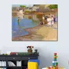 Landscape Canvas Wall Art Children Playing at The Beach Edward Henry Potthast Painting Handmade Seascape Artwork Bedroom Decor