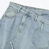 Saias Mulher Moda Azul Cintura Alta Saia Jeans Assimétrica 2023 Verão Feminino Vintage Irregular Midi Street