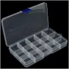 Fishing Accessories 1Pcs Convenient Lure Tool Case Tackle Boxs Plastic Clear Track Box With 15 Compartments Whole6036582 Drop Delive Dhi4L