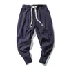 Hommes Pantalon Printemps Casual Oversize Harem Hommes Streetwear Couleur Unie Harajuku Baggy Coton Lin Taille Élastique Joggers Pour Homme 230706